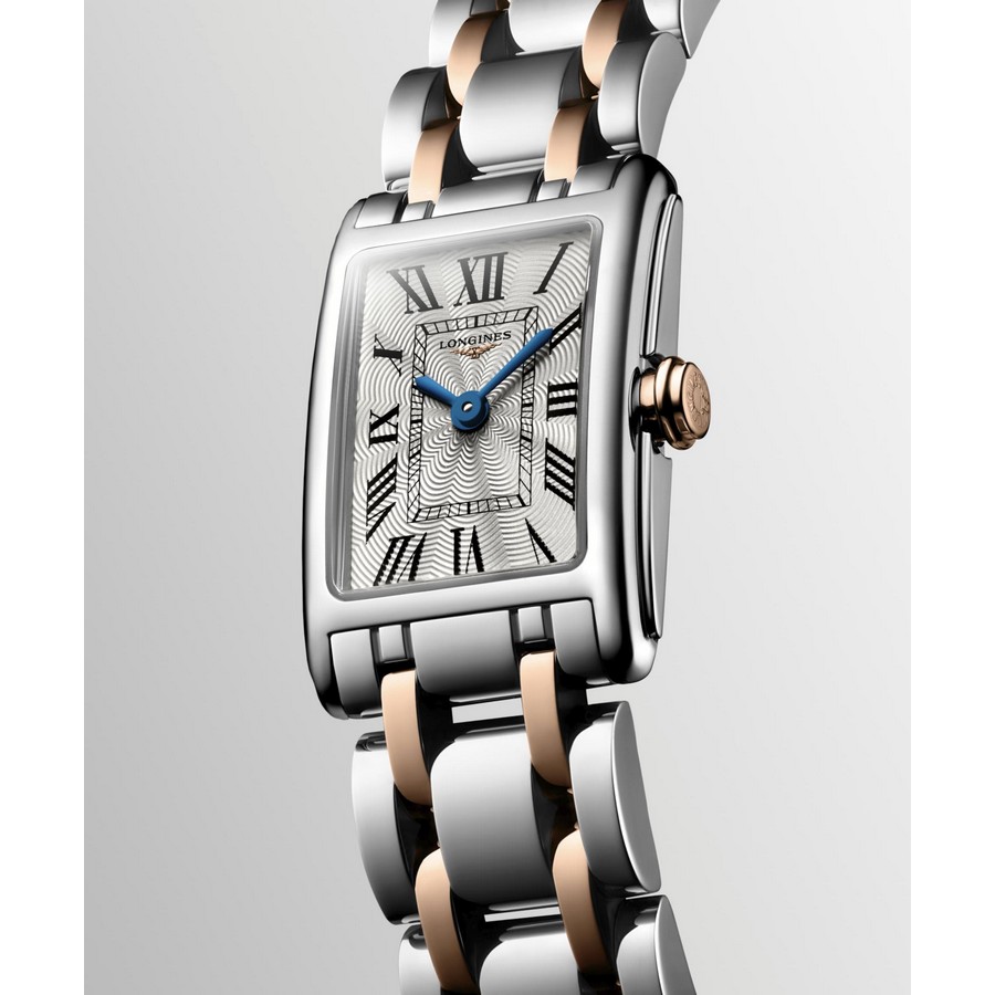 Đồng Hồ Longines Dolcevita Nữ 17.7x27mm Xám Vàng Hồng